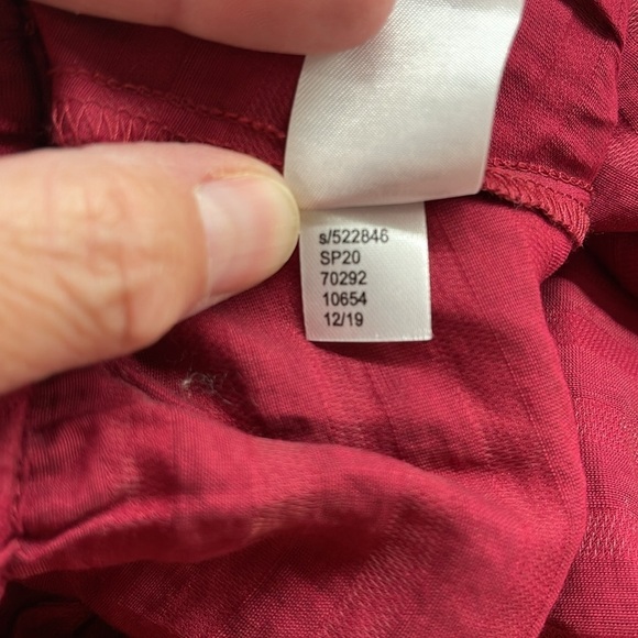 LOFT NWT Berry Striped V Wrap Back Long Sleeve Cropped Top Size Small - Picture 12 of 12